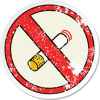 distressed sticker of a cute cartoon no smoking allowed sign png