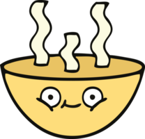 mignonne dessin animé de une bol de chaud soupe png