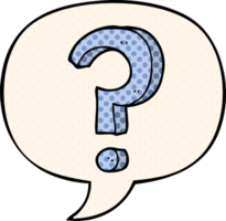 cartoon question mark with speech bubble in comic book style png