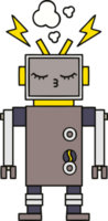 mignonne dessin animé de une dysfonctionnement robot png