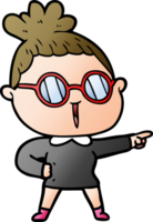 cartoon woman wearing spectacles png