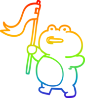 regenboog helling lijn tekening van een tekenfilm kikker png