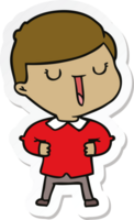 sticker of a cartoon happy boy png