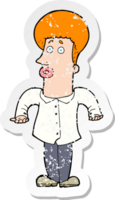 retro noodlijdende sticker van een cartoon kantoorman png