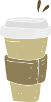 flat color illustration of coffee cup png