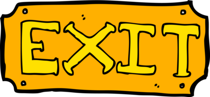 cartoon exit sign png