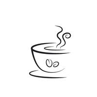 black cup coffe with smoke icon element design template vector