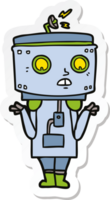 sticker of a cartoon robot shrugging png