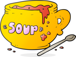 main tiré dessin animé bol de soupe png