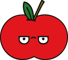 linda dibujos animados de un rojo manzana png