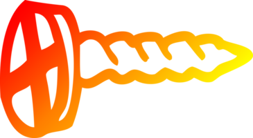 warm gradient line drawing of a cartoon screw png