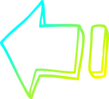 cold gradient line drawing of a cartoon pointing arrow png