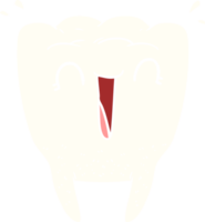 flat color style cartoon happy tooth png