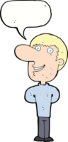Cartoon glücklicher Mann mit Sprechblase png