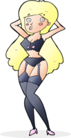 cartoon woman in lingerie png