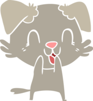 cão de desenho animado de estilo de cor plana rindo png