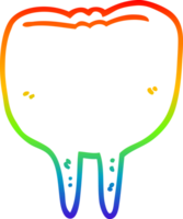 arco iris degradado línea dibujo de un dibujos animados diente png