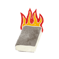 cartoon burning book png