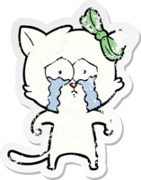 vinheta angustiada de um gato de desenho animado png