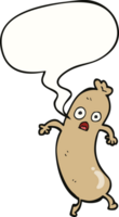 saucisse de dessin animé avec bulle de dialogue png