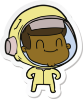 sticker of a happy cartoon astronaut man png
