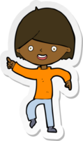 sticker of a cartoon man pointing png