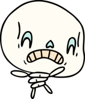 hand drawn cartoon of spooky kawaii skeleton png