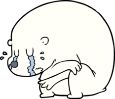 big tough polar bear crying png