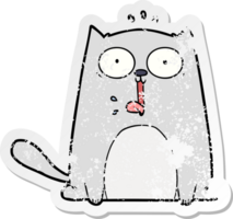 distressed sticker of a funny cartoon cat png