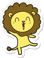 sticker of a laughing lion cartoon png