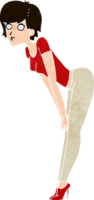 mulher de desenho animado olhando algo png