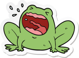 sticker of a cartoon frog shouting png