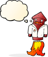 cartoon firework in business suit with thought bubble png