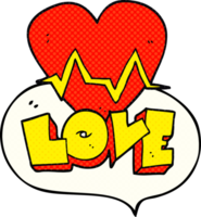 hand drawn comic book speech bubble cartoon heart rate pulse love symbol png