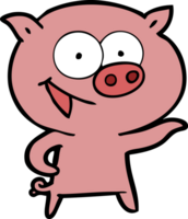 dessin animé joyeux cochon png