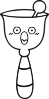line drawing cartoon of a school bell png