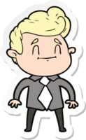 sticker of a happy cartoon man in office clothes png