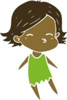 mulher de desenho animado de estilo de cor plana png