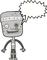 tekenfilm grappig robot met toespraak bubbel png