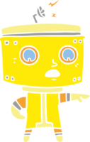 flat color style cartoon robot accusing png