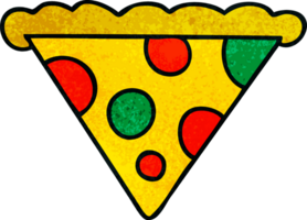 hand drawn quirky cartoon slice of pizza png