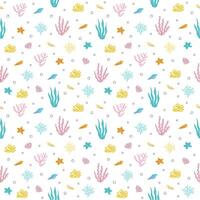 Seamless pattern with corals, seaweed or algae vector