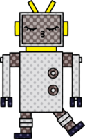 comico libro stile cartone animato di un' robot png