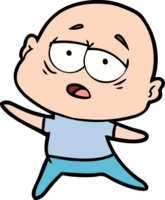 cartoon tired bald man png