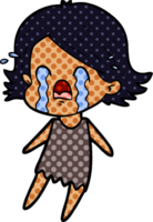 mujer de dibujos animados llorando png