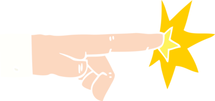 flat color style cartoon pointing hand png