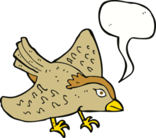 Cartoon-Gartenvogel mit Sprechblase png