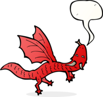 dessin animé petit dragon avec bulle de dialogue png