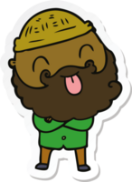 sticker of a man with beard sticking out tongue png