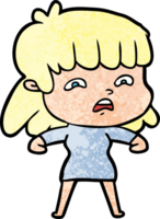 cartoon worried woman png